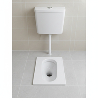 WC à la turque moderne de style chinois, en céramique, monobloc, à sortie verticale, avec chasse d'eau cyclonique, à poser au sol