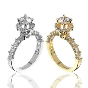 แหวนมอยส์ซาไนต์ทรงกลมสำหรับผู้หญิง แหวนมอยส์ซาไนต์สังเคราะห์ (เพาะในห้องปฏิบัติการ) ขนาด 5.4 มม. - Product Image 4