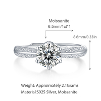 Vente en gros de bijoux en argent sterling massif 925 VVS Moissanite, diamant de laboratoire, pour femmes, cadeaux, bague de fiançailles GRA de mariage en plaqué rhodium