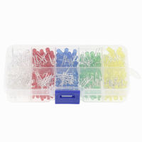 375 pièces/boîte 3MM 5MM LED Diodes électroluminescentes Perles Résistances Kits de lumières Ampoule Lampe 5 couleurs Rouge Blanc Jaune Vert Bleu