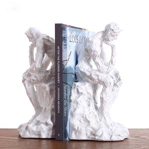 Figuritas abstractas personalizadas, estatua de personaje Nórdico, <span class=keywords><strong>el</strong></span> <span class=keywords><strong>silencio</strong></span> es oro, sujetalibros, estatua de pensador, soporte de <span class=keywords><strong>libro</strong></span> para decoración del hogar, regalo de negocios - Product Image 4