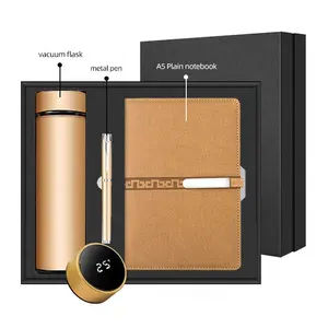 Logotipo personalizado escritório promocional conjunto presente corporativo avançado do negócio definido para o homem mulher 3in1 A5 notebook dom conjunto