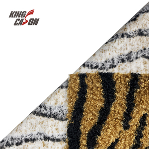 Kingcason Trung Quốc Nhà Máy 100Polyester Một Bên Chải Tiger Sọc In Teddy Sherpa Lông Cừu Vải Cho Áo Khoác Chăn Đồ Ngủ - Product Image 4