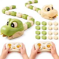 Jeu de serpent magnétique télécommandé EPT avec lumières et sons, rechargeable par USB, queue extensible, jeu interactif pour enfants