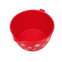 Ensemble de pâtisserie en silicone flocon de neige de Noël 4 pièces, bol mélangeur, rouleau à pâtisserie, spatule, fouet, kit d'outils de pâtisserie de Noël pour la cuisine