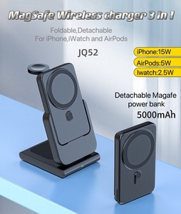 Romvable 5000Mah Power Bankไร้สาย<span class=keywords><strong>ชาร์จ</strong></span> 3 ใน 1 สําหรับiPhone Iwatch Airpodsไร้สาย<span class=keywords><strong>แบ</strong></span><span class=keywords><strong>ต</strong></span>เตอรี่แม่เหล็กด้านหลังพร้อมขาตั้งมือถือ - Product Image 2