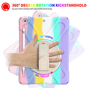 Funda de silicona para tableta de arcoíris para niños con correa de mano ajustable, soporte para lápiz, correa para el hombro para iPad 10,2 2021 - Product Image 3