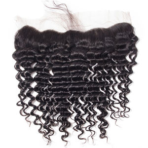 Mechones de pelo indio ondulado con Frontal de Apple girl, cabello humano Remy, 3 mechones con encaje Frontal 13*4, Color Natural para mujeres negras - Product Image 5