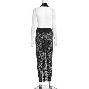 Viviblook J25JP483 Ropa de Verano para Mujer, Mono de Una Pieza con Espalda Descubierta, Transparente, con Encaje y Cintura Alta - Product Image 6