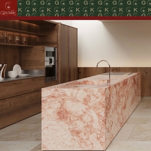 Isola da Cucina in Marmo <span class=keywords><strong>Ceppo</strong></span> Di Rosso GOLDKING, Cristalli Bianchi e Rosso-Rosa Tagliati con Precisione per Case di Lusso, <span class=keywords><strong>Hotel</strong></span> e Ville - Product Image 6