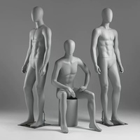 Mannequin masculin sans visage en fibre de verre, finition mate, tête abstraite, corps entier, pour vitrine de magasin de vêtements pour hommes