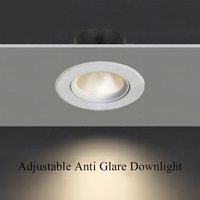 Cob Downlight 7w projet coupé 75mm 10w Led encastré vers le bas lumière cardan plafond rotatif Spot Light