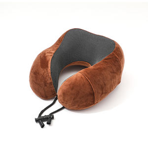 Bantal Leher Memory Foam Bentuk U Custom, Bantal Pijat Portabel untuk Perjalanan Luar Ruangan dengan Cetakan Kartun untuk Tidur & Relaksasi - Product Image 6