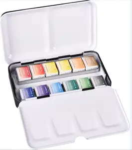 Hot selling 12colors artist drawing professional watercolor paint sets