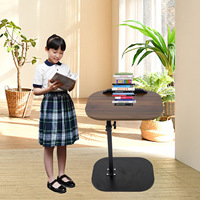 Bureau d'ordinateur contemporain en bois réglable avec design rotatif pour la maison, le bureau, le salon, la salle à manger ou le balcon