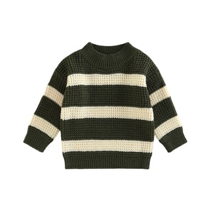 Pull en tricot rayé pour garçons, coton 12 Gg, anti-boulochage, automne 2023, vêtements pour enfants - Product Image 5