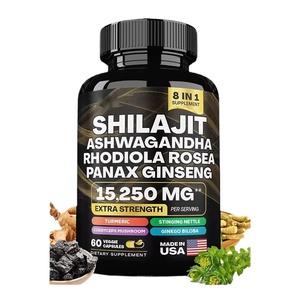 Özelleştirilmiş Kendi Markanız Shilajit Aşvagandha Bitkisel Ekstre Kapsülleri Saf Himalaya Shilajit Gıda Sınıfı Şişede - Product Image 1