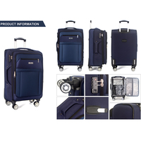Chariot à bagages souple de haute qualité Valise Spinner Roues Nouveau Design Vente en gros Logo personnalisé Tissu imperméable Polyester de transport
