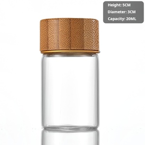 Mini cilindro portatile per uso alimentare cucina <span class=keywords><strong>in</strong></span> vetro sigillata per tè chicchi di caffè tubo di stoccaggio con coperchio <span class=keywords><strong>in</strong></span> legno filettato - Product Image 6