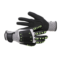 Gants de travail de sécurité anti-coupure, protection contre les chocs niveau 5, revêtement en nitrile sablé, dos antidérapant en TPR, pour la manipulation du verre et du métal