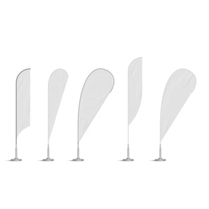 Портативный черный дорожный комплект для вывесок-флагов «Капля» с флагштоком для наружной рекламы и продвижения бизнеса - Product Image 1