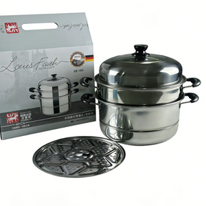 Cuiseur vapeur double couche en acier inoxydable, 2 niveaux, grande capacité, pour la cuisson à la vapeur des aliments, légumes, viande, poisson à la maison - Product Image 4