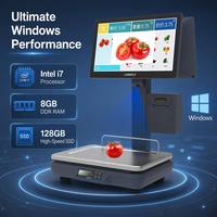 POS-терминал LongFly 15.6 с сенсорным экраном AI, весами и цифровой платформой для супермаркетов, OIML, Windows I7, арабская версия