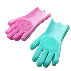 Hochwertige Magic Silicone Rubber Dish Wasch handschuhe Mikrowellen-Silikon handschuhe zum Waschen von Utensilien