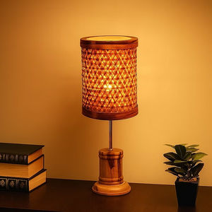 Luz de mesa de bambú decorativa hecha de materiales ecológicos que ofrecen una calidad superior para comedores - Product Image 5