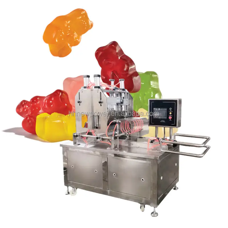Small Automatic Soft Bear Gummy Sweets Filling Depositing Machine Fruit Vitamin Jelly Bean Depositor Candy Make Machine Price