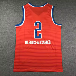 2024新赛季男子篮球服2沙伊·吉尔格-亚历山大7霍尔姆格伦3乔什·吉迪运动透气加大码 - Product Image 3
