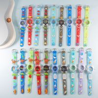 Montre à quartz créative à cadran 3D de dessin animé pour garçons et filles de l'école primaire, série pour enfants avec boîtier lumineux