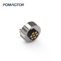 Conector USB Magnético Redondo POMAGTOR de 7 Pines, 12 mm, 7 Pines, 2A, Material C3604, Voltaje <36V, para Cable de Carga Rápida