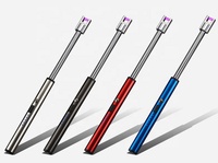 Briquet électrique à arc métallique multicolore rechargeable par USB, briquet à plasma coupe-vent pour la cuisine et le barbecue