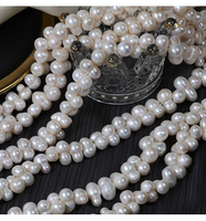 Perles d'eau douce naturelles de qualité AA, forme baroque, en forme de gourde, trouées sur le côté, blanches, 8-9 mm, perles en vrac pour la fabrication de bijoux DIY, en stock
