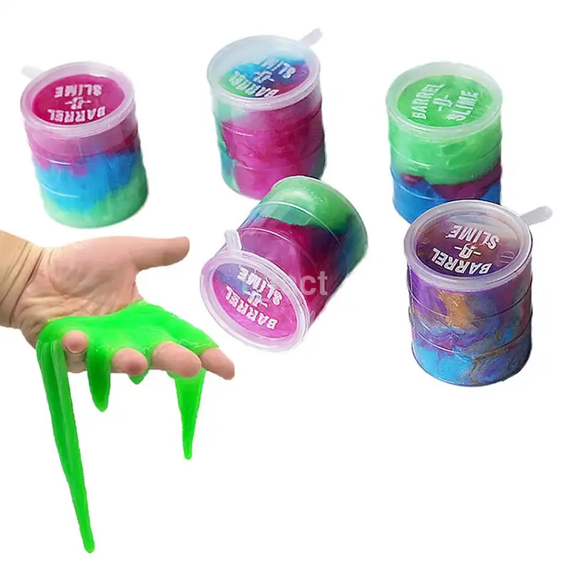 LD235 Barrel O Slime Buntes Galaxy Slime Super weiches und matsch iges Spielzeug für Kinder