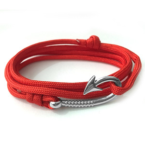 Hot Selling Fish Hook Anchor 7-core 4MM Nylon Umbrella Ropes Handmade Braided <b>Bracelets</b> for Sale - Product Image 4