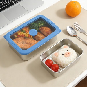 Durable & Stackable Stainless Steel Containers with Glass Lids, Nested <b>Lunch</b> <b>Boxes</b> - Product Image 2