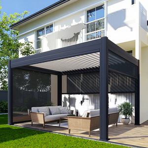 Auvent <span class=keywords><strong>de</strong></span> porte d'entrée extérieur motorisé en alliage d'aluminium imperméable SINGO Bioclimatique pour <span class=keywords><strong>grand</strong></span> jardin - Product Image 2