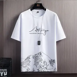 Fábrica chinesa barato homens t-shirt fibra de poliéster casual branco t-shirt