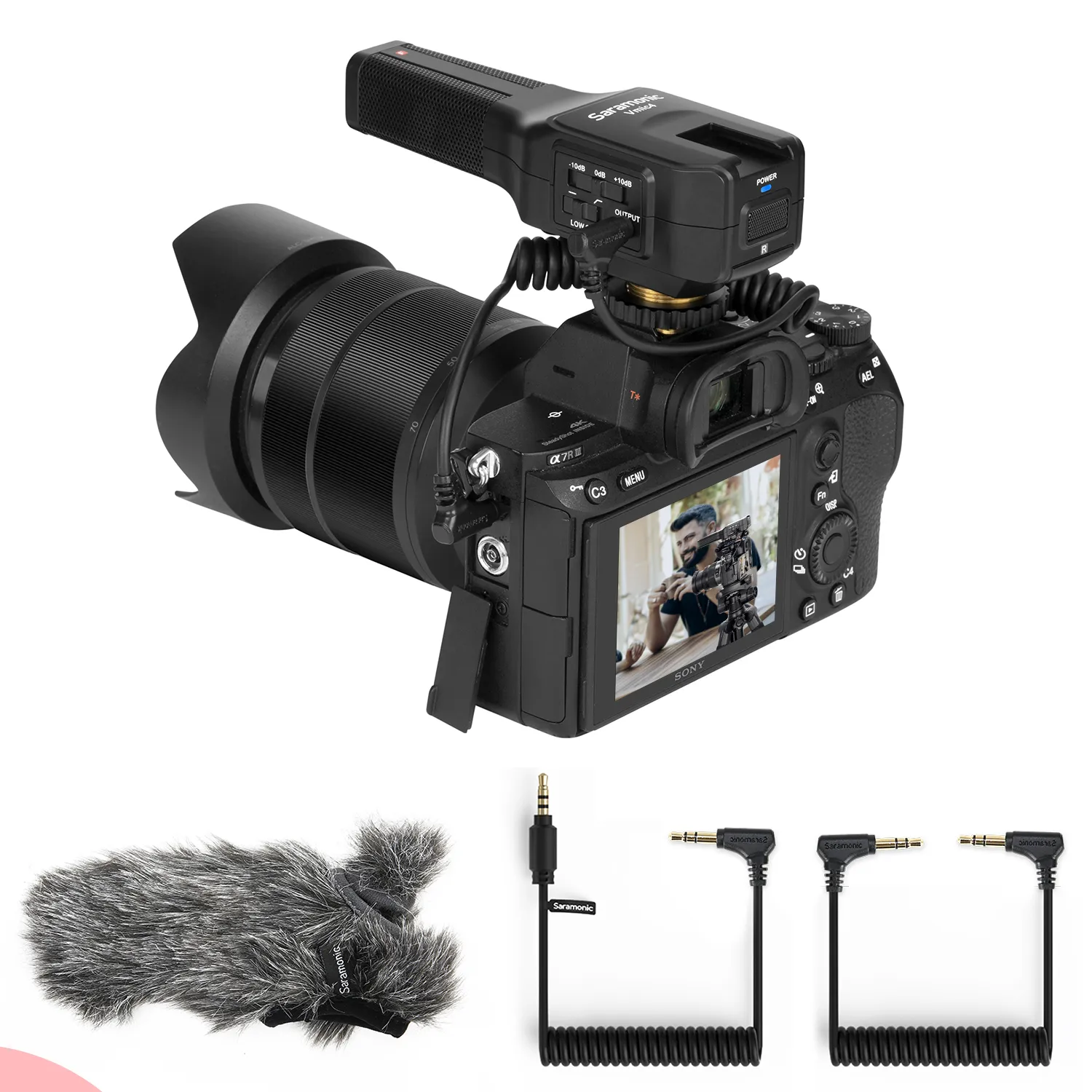 Saramonic Vmic4 Trên Máy Ảnh Kép Capsule Directional Condenser Shotgun Microphone Chuyên Nghiệp Cho Ghi Âm Vlogging