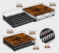 Support à capsules en bois, compatible avec les capsules, dessus en bois et étagères en maille, comptoir de cuisine, station de bar à café, tiroir coulissant
