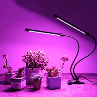 Lampes de culture pour plantes Joystar à 2 têtes, LED USB de bureau avec gradation à 10 niveaux et minuterie pour plantes succulentes