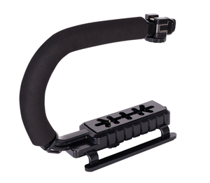 Estabilizador de mango en forma de U con tres soportes de zapata caliente Universal Smartphone Camera Flash Bracket Photo Studio Accesorios - Product Image 2