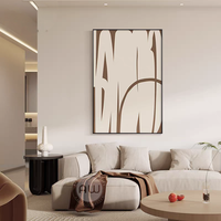 Grande toile murale texturée, peinture d'art pour hôtel, style Wabi-Sabi noir et blanc, art mural abstrait moderne