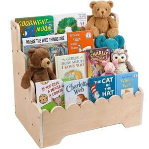 Estantería de madera para niños de 4 niveles para guardar libros y juguetes con asas - Product Image 1
