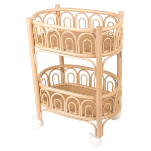 Cesta de almacenamiento de mimbre para niños, estante de mimbre con ruedas, organizador y artesanías, venta al por mayor - Product Image 5