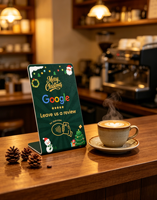 Support NFC de Noël pour avis Google – Laissez un avis en un clic – Tente de table NFC en forme de L pour café, salon, restaurant
