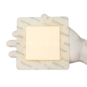 Pembalut busa silikon OEM dengan pinggir 10cm x 10cm untuk nyeri tempat tidur, cangkang Doot diabetes, sampel perawatan luka bedah Gratis - Product Image 4