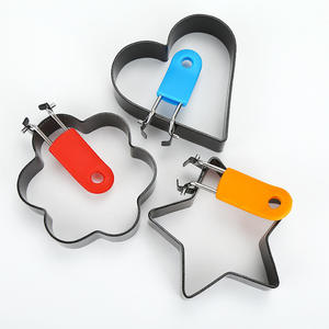 Anillo para huevos antiadherente, molde redondo para freír huevos, herramienta para cocinar panqueques con mango azul, uso conveniente - Product Image 2